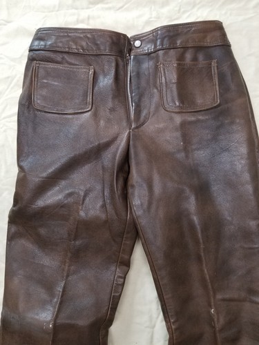 Vintage Brown Leather Riding Horse Equestrian Pants Satin Lined 28x29 - Bild 6 von 17