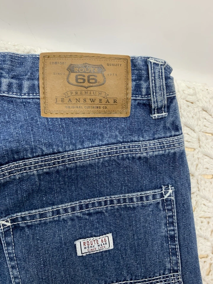 Pantalones de mezclilla vintage Route 66 Carpenter para mujer talla 7/8 azul tiro alto W25 L28 Foto 3 de 4