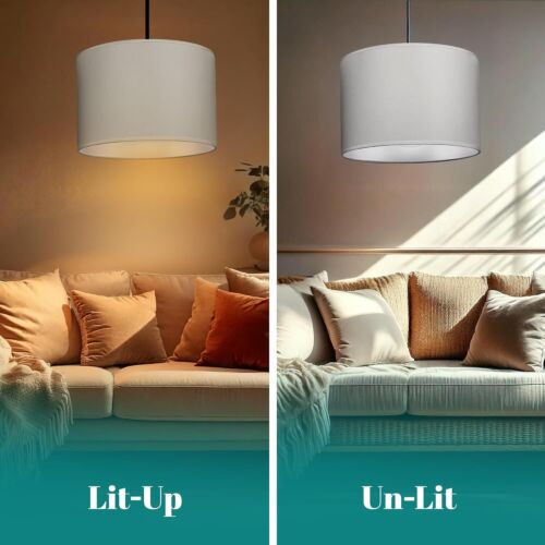 Modern Fabric Light Shade Table Lamp Shade Pendant Light Fitting Easy Fit Drum - Picture 16 of 19