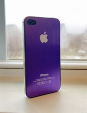 iPhone 4S Back Panel - Brushed Metal Purple Replacement Cover w/ Logo