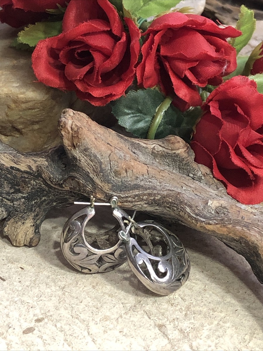 【Vintage Silver】 Hoop earrings Vintage Sterling Silver Hoop Earrings. - Etsy