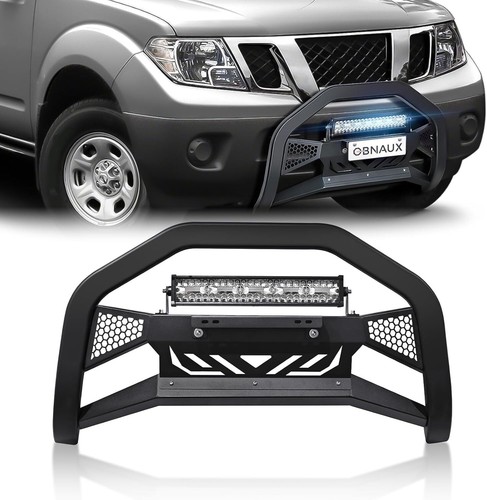 Bull Bar with Light Bar & License Plate Frame for 2005-2021 Nissan Frontier