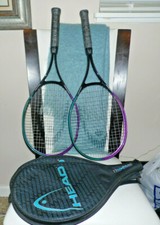 2 Head Constant Beam Grand Prix Oversize Tennis Racquets w/ Cover 4 1/2, 4 5/8