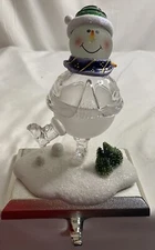 Snowman Stocking Hanger Metal Enamel Christmas