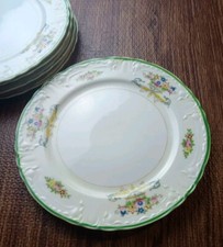 Vintage Floral Hand Painted 9 1/4" Dinner Plates Made in Japan Set Of 5