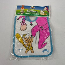 Vintage Flintstones Terry Cloth Bib NEW Bam Bam Dino