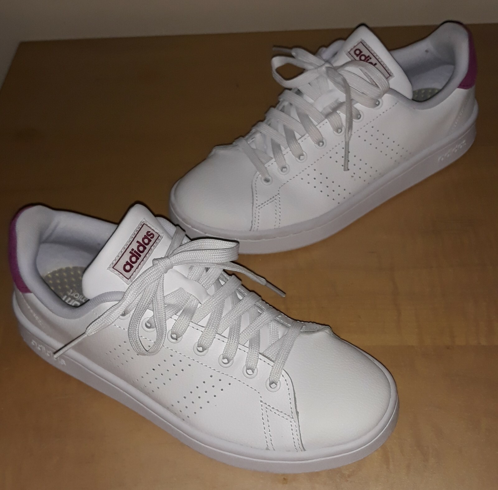 Size 8 - adidas Advantage White Power Berry for sale online | eBay