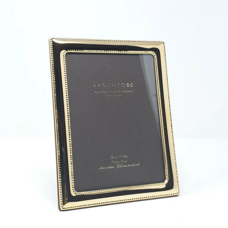 Marco de fotos pequeño Argento SC 269980 5" X 7" chapado en oro 24K Foto 3 de 4