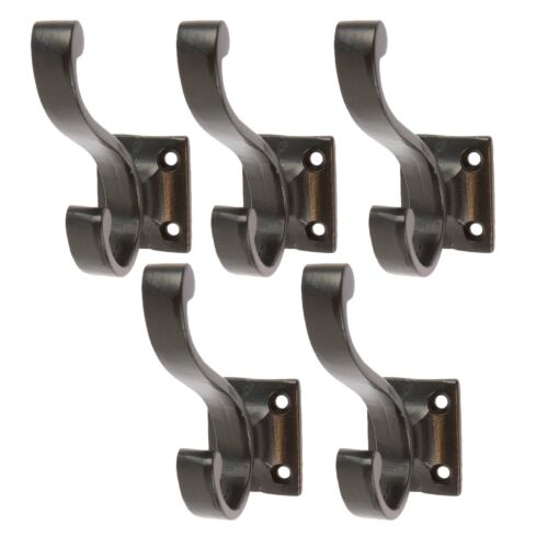 5x Square Back Hat & Coat Hook Cast Iron Vintage Style W35mm x H80mm Black - Picture 1 of 7