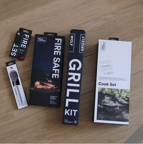 Wolf and Grizzly Lightweight Stainless Steel Campfire and Cooking Set