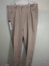 Haggar Mens W2W Work 2 Weekend Pants Classic Fit Flat Front Khaki 38 x 32 NWT 65