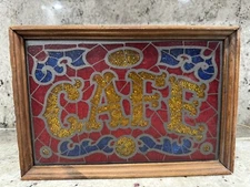 Vintage Retro Art Cafe Lighted Sign Picture Wood Frame  Advertise Lightbox Color