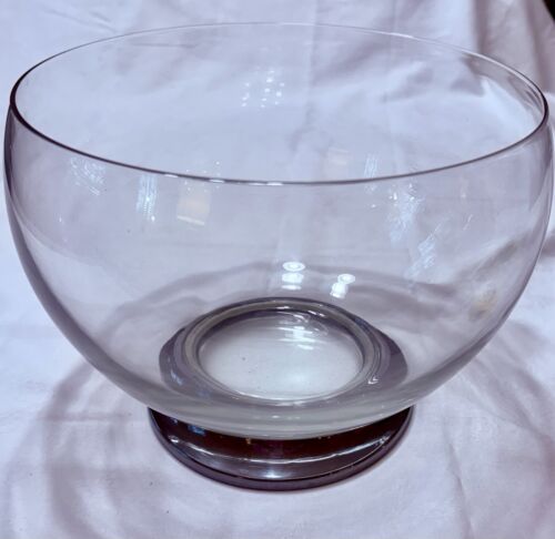 Contemporary Globe Punch Bowl Clear Glass on Brass Base - Picture 2 of 2