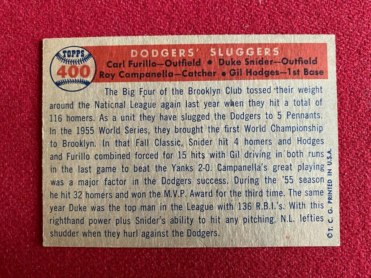 1957, Dodgers' Sluggers, 