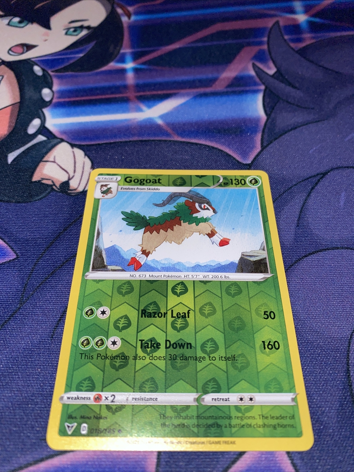 Pokemon TCG Vivid Voltage Reverse Holo Gogoat 18/185