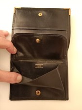 Porte monnaie en cuir noir Longchamp Paris