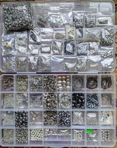 Assorted Lot of Silver Colored Beads
