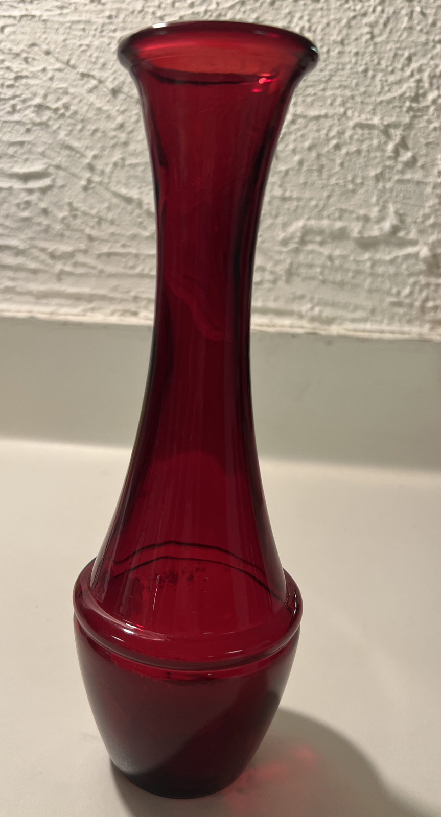 Set Of 4 Ruby Red Glass Vases. 2 Tall Vases. 2 Short Vases. Vintage! | eBay