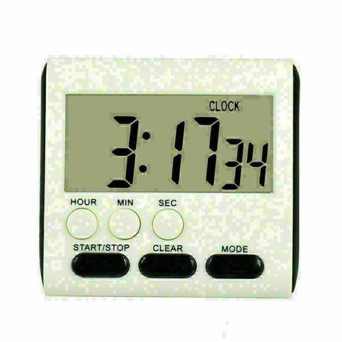LCD Hour Minute Second Count Up Countdown Digital Kitchen Timer Loud Alarm - Picture 11 of 13
