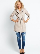 Myleene Klass Double Breasted Belted Trench Coat Uk 10 Ln191 Oo 07