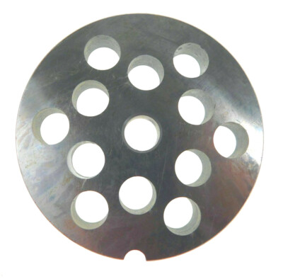 #22 x 1/2'' (12mm) SS meat grinder plate for Biro or Berkel 3 3/16'' diameter