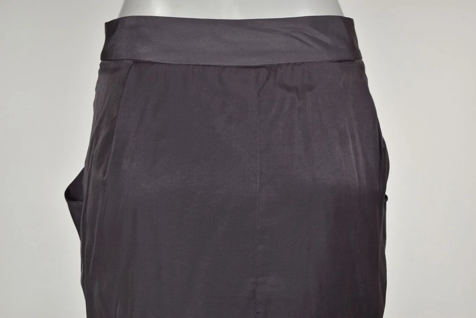 NUEVA Falda Poleci Talla 2 Púrpura Lápiz Sólido Mini Viscosa Informal Foto 3 de 4