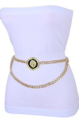 Gold Medallion Link Waist Belt 34.5\