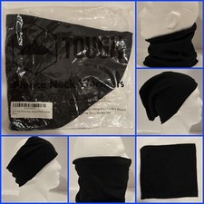 TOUGH FLEECE NECK WARMER GAITER MASK BEANIE HEADBAND ADULT BLACK 4-in-1