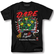 DARE Say No To Drugs Ninja Turtles Classic Retro Vintage Graphic Design T-Shirt