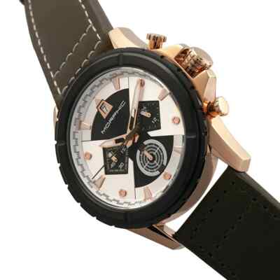 Morphic Men's Watch M57 Series Chronograph Silver Dial Olive Strap FULL WARRANTY