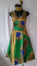 women's Clothing African Long Dashiki Print Wrap around Maxi Derss Free Size