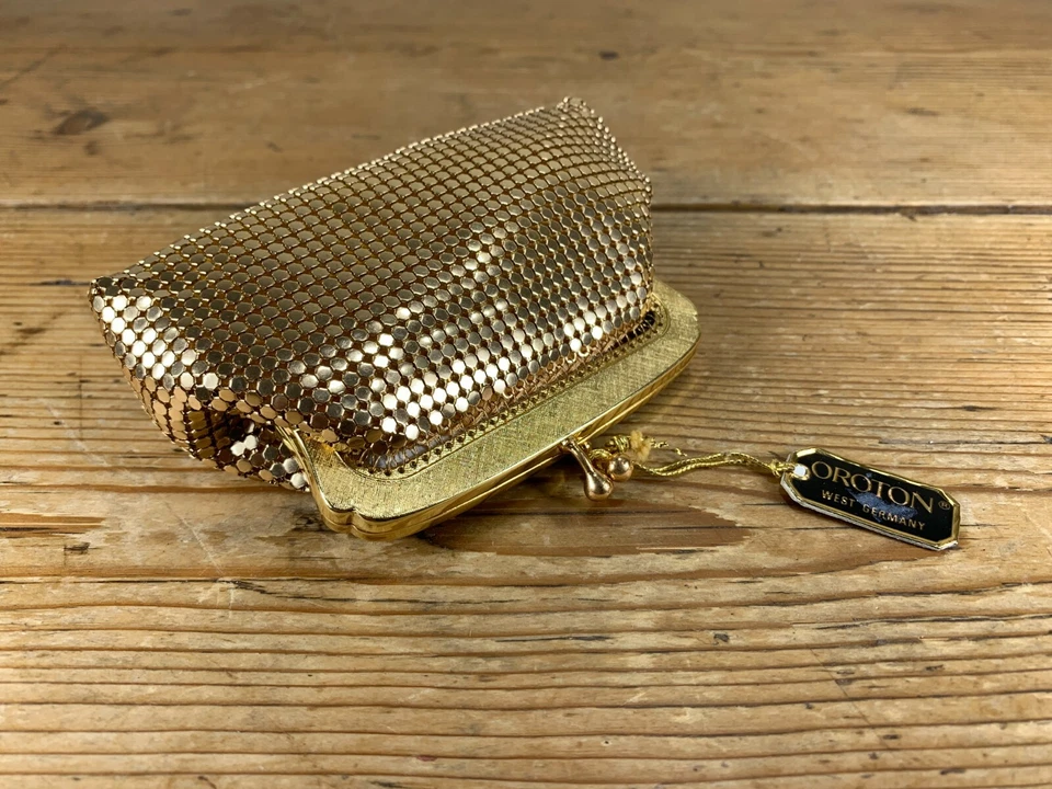Vintage Oroton Gold Chain Mail Mesh Purse / Small Evening Bag, BRAND NEW IN BOX - Image 4 of 4