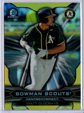 2015 Bowman Chrome Baseball Scouts' Fantasy Impact Matt Olson INSERT A'S