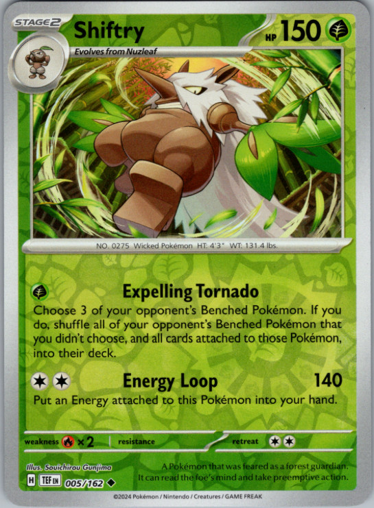 Pokemon - Shiftry - 005/162 - Reverse Holo  - Temporal Forces - NM/M