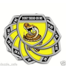 Dont Tread On Me Gadsden Flag Style Shield Shaped Decals Stickers 10 Pack