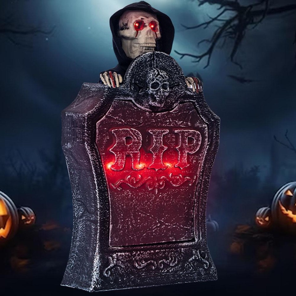 Halloween Animatronic Zombie Tombstone Scary Head Halloween Horror д' τ ...
