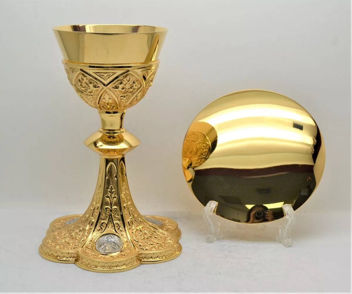 Traditional Gothic Chalice & Paten Set + All Gold Plated (St. Louis Chalice)  | eBay
