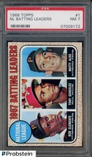 1968 Topps #1 NL Batting Leaders Bob Clemente Tony Gonzalez HOF PSA 7 NM