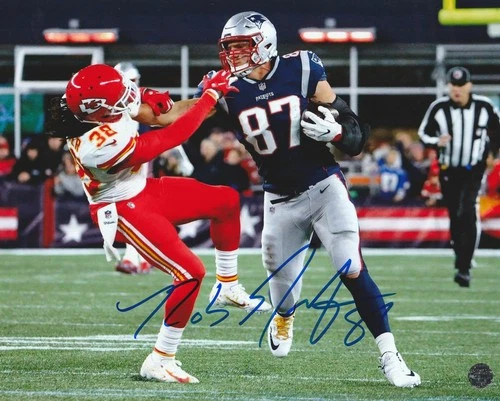 Rob Gronkowski Signed Autographed New England 8x10 Photo with COA/Hologram