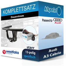 Für Audi A3 Cabrio 13- WESTFALIA Anhängerkupplung starr + 13polig E-Satz neu