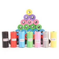 DOG PET WASTE POOP BAGS, UNSCENTED, REFILL ROLLS, Multicolor, Pick Your Quantity