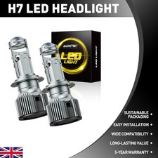 2Pcs AUXITO H7 LED Headlight Bulbs 6500K White Light External Driver High Bright