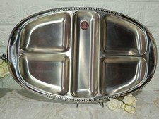 VINTAGE MELLONI ANTIPASTIERA ACCIAIO 18/10 MADE IN ITALY CM46X39 5 SCOMPARTI