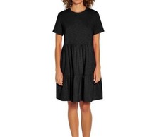 Gap Women's Dress XS Short Sleeve Cotton Tiered Dress Black Size XS