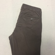 Boggi Milano Trousers W32 L32 Tapered Stretch Cotton Chinos Brown