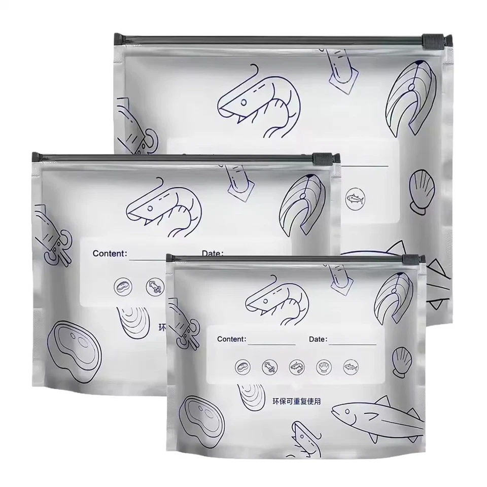 Wiederverwendbare Aufbewahrungsbeutel mit Zipper Gefrierbeutel Aluminiumfolie - Bild 4 von 4
