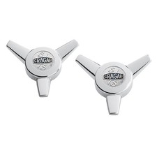 Cragar 09095-2 Chrome Ss 3 Bar Bolt-on Spinner Center Caps Pair