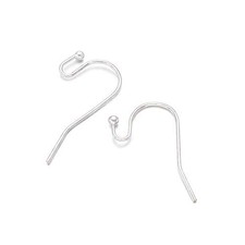200-Piece Silver French Hook Ball Dot Earwires 22x11mm Dangle Earring Wires