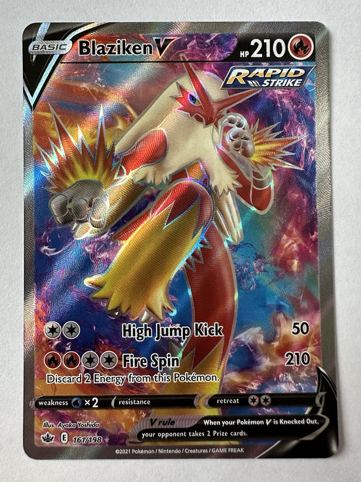 Blaziken V Full Art 161/198 Chilling Reign NM Ultra Rare Pokemon Card Minty