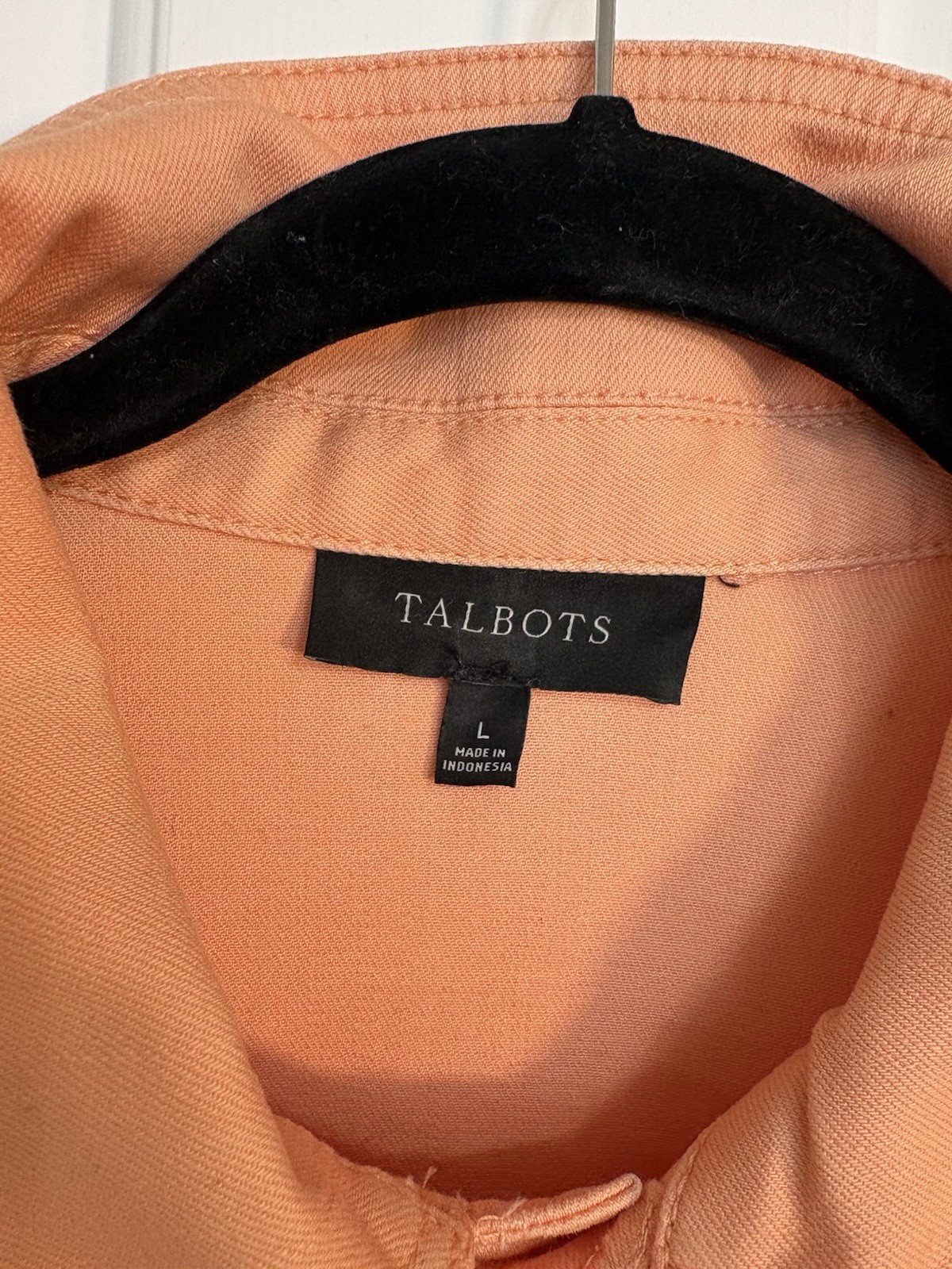 Talbots Peach Basic Jacket Button Collared Pocket… - image 2